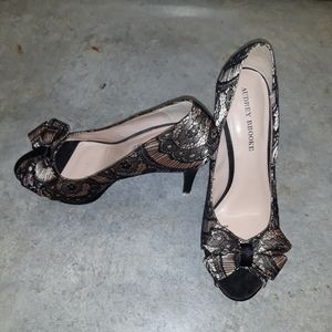 Audrey Brooke peep toe heels size 8 and 1/2